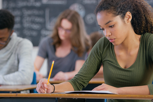 Students taking a test